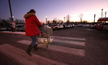 A shopper leaves a ShopRite on January 8 in Clark