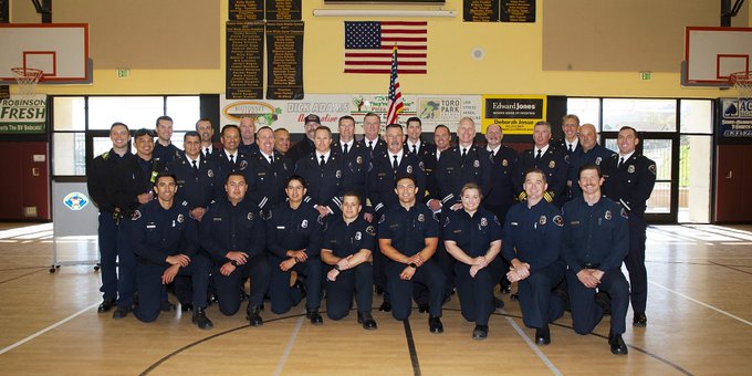 Firefighters and the 2021 MCRFD firefighter recognition event.