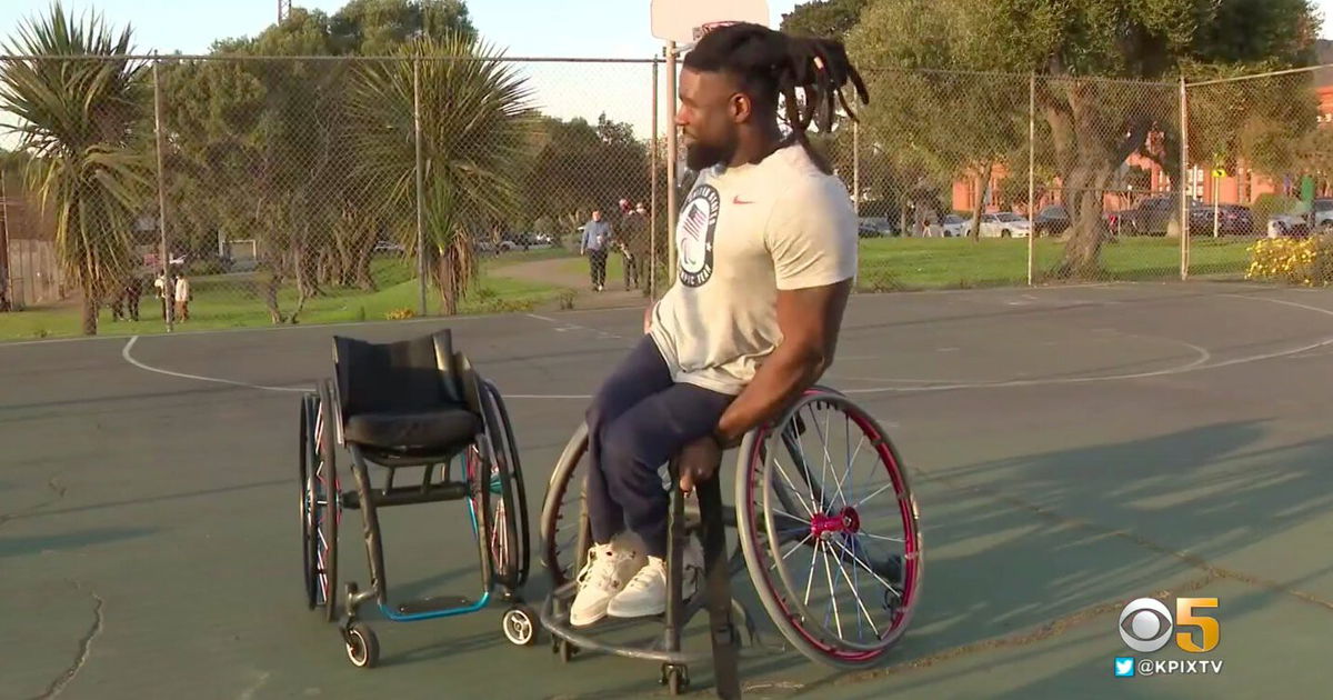 <i>KPIX</i><br/>Matt Scott showed off his basketball skills on an abnormally-warm winter afternoon at Moscone Park.