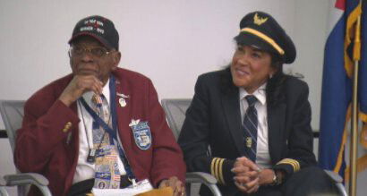 <i>KCNC</i><br/>Lt. Col. James Harvey (left) and Capt. Carole Hopson (right) are seen here.