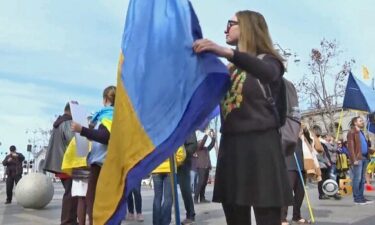 Supporters of Ukraine from across the Bay Area met outside the Ferry Building on Sunday calling for the U.S. to do more before Russia invades that Eastern European nation.