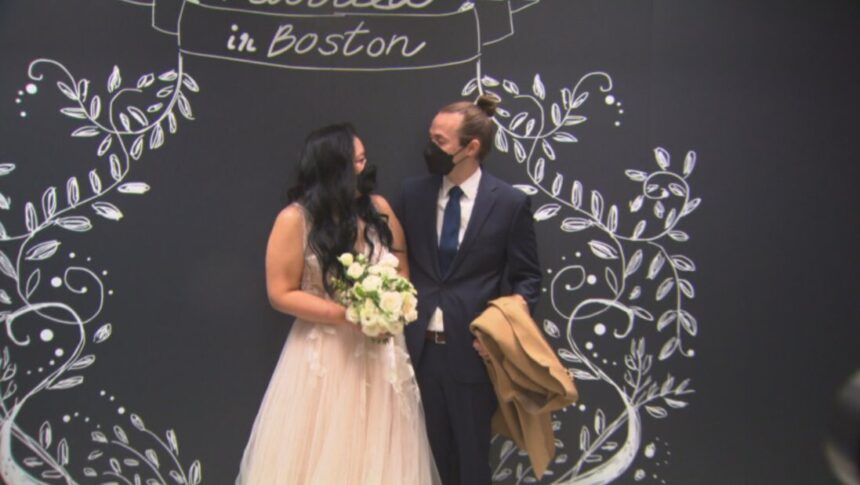 <i>WBZ</i><br/>WBZ-TV spoke with a handful of soon-to-be-married couples at Boston City Hall