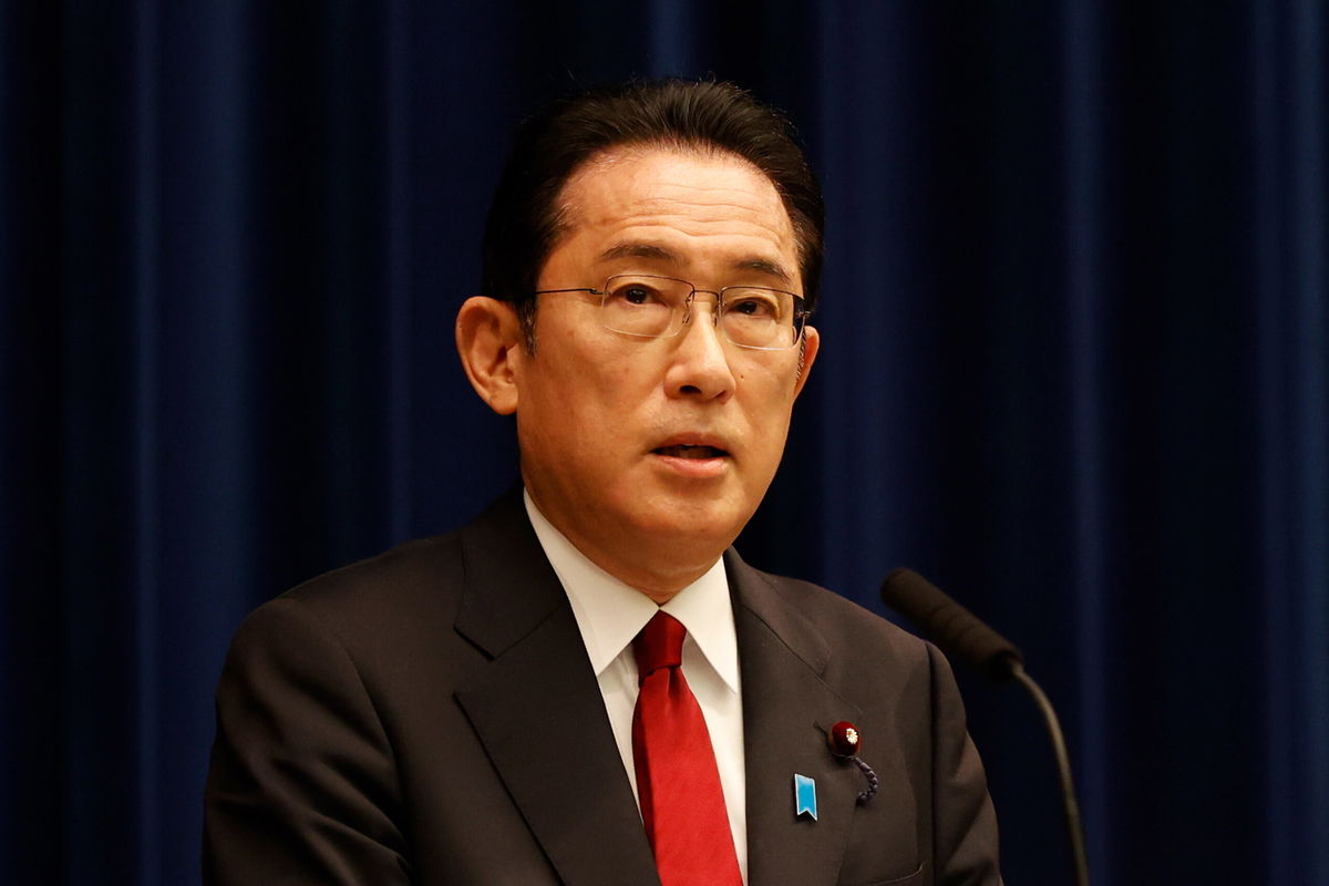 <i>Rodrigo Reyes Marin/Pool/Getty Images</i><br/>Japanese Prime Minister Fumio Kishida speaks at a news conference on February 25