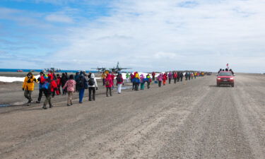 Tourists arrive for expeditions in Antarctica in December 2019 on King George Island. Scientists found the black carbon pollution from tourism and research activity has led to more melting on the frozen continent.