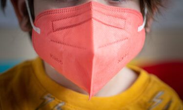 A child wears a KN95 protective mask for kids on January 13 in New York.