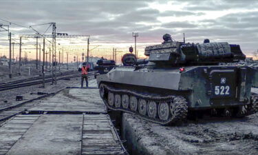 In this photo taken from video provided by the Russian Defense Ministry