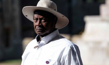 President of Uganda Yoweri Museveni seen on April 20