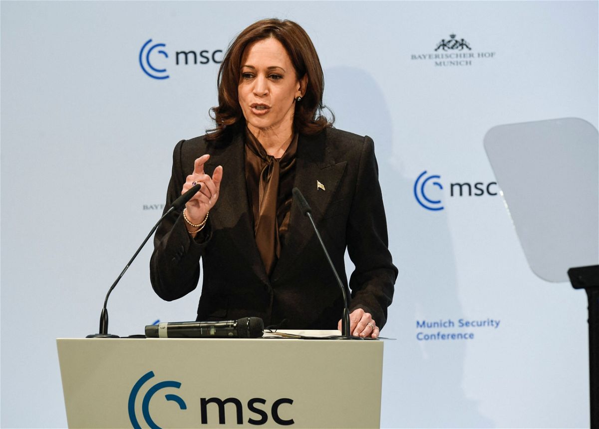 <i>Thomas Kienzle/AFP/Getty Images</i><br/>During her speech at the Munich Security Conference on February 19