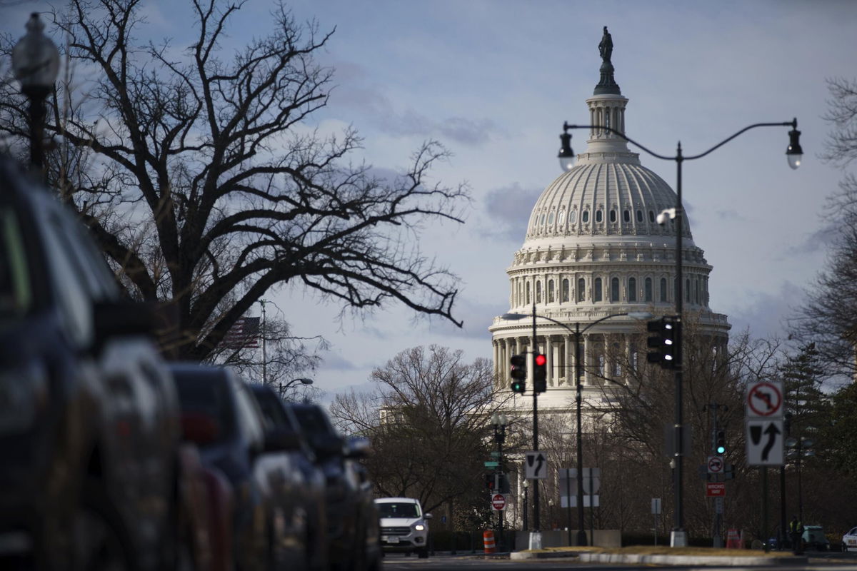 <i>Ting Shen/Bloomberg/Getty Images</i><br/>US Capitol Police will once again erect a fence on Capitol grounds ahead of President Joe Biden's State of the Union address Tuesday