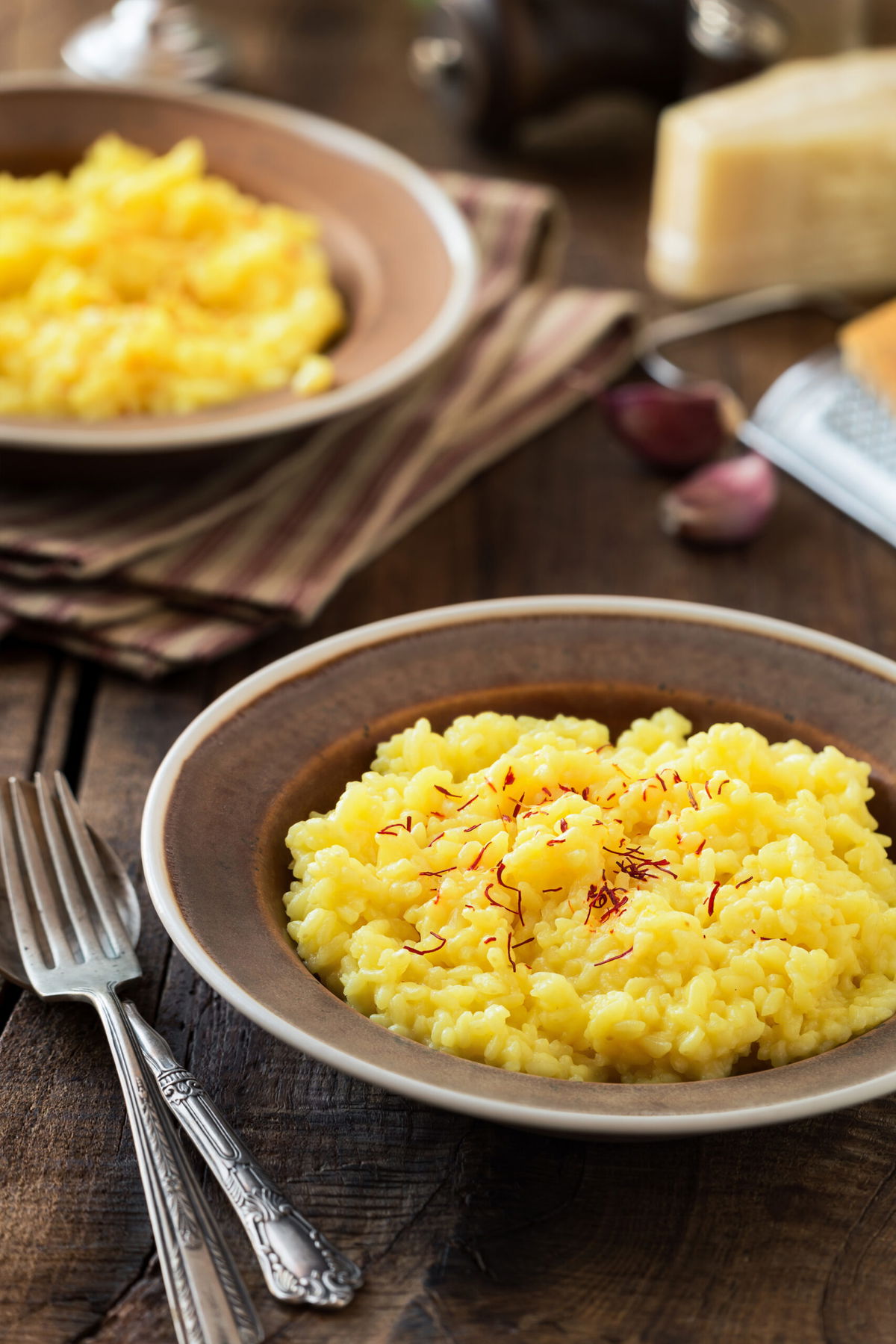 <i>kuvona/Adobe Stock</i><br/>Italian risotto alla Milanese with saffron is shown.