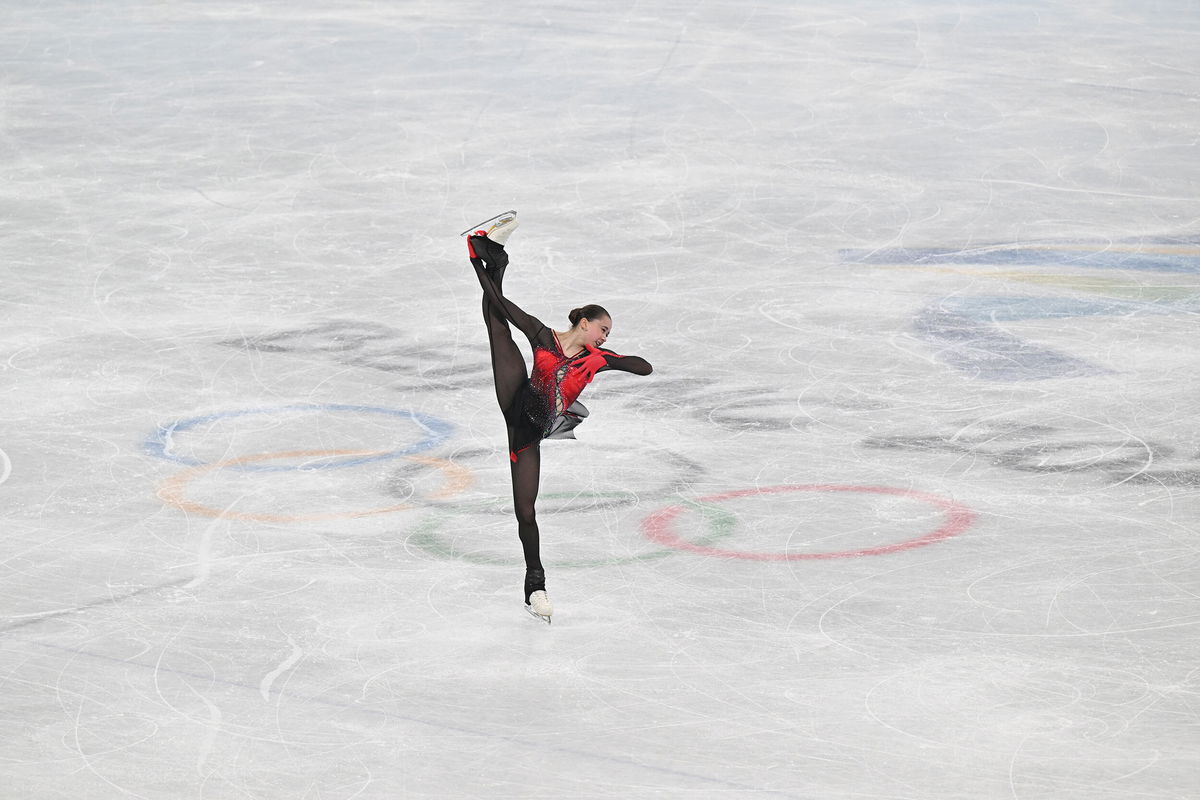 <i>Peter Kneffel/Picture Alliance/Getty Images</i><br/>Kamila Valyeva of the Russian Olympic Committee in action Thursday night at Beijing's Capital Indoor Stadium.