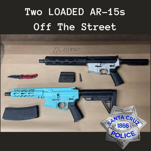 Two AR-15's found during a bar fight Saturday. 