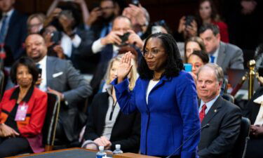 Judge Ketanji Brown Jackson is sworn in to testify before the Senate Judiciary Committee during a confirmation hearing to join the US Supreme Court