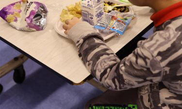 A student eats a meal served for lunch at a school in New York City on February 4.