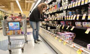 Jen Valencia shops for a customer in Clark