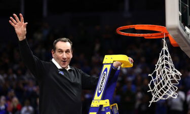 Head coach Mike Krzyzewski of the Duke Blue Devils