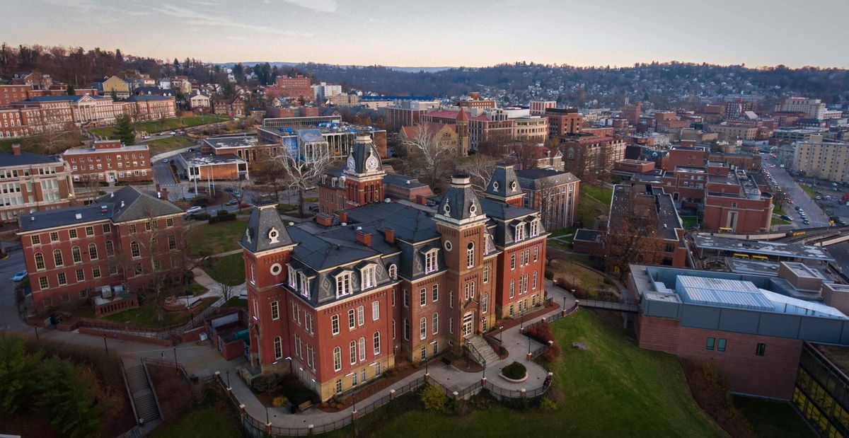 <i>Shutterstock</i><br/>A charge against a West Virginia University student previously accused of making terroristic threats was dismissed without prejudice in 2021. This aerial photo shows West Virginia University's campus.