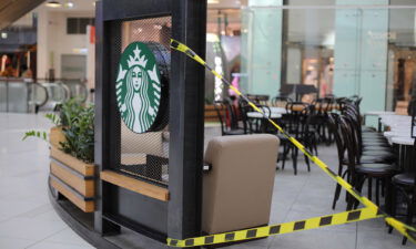 A closed Starbucks cafe in a shopping center in Moscow on March 18.