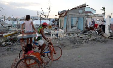 A survivor of Typhoon Haiyan