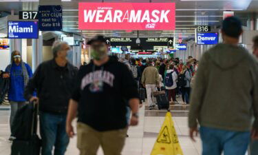 Travelers are seen at the Hartsfield-Jackson Atlanta International Airport in Atlanta