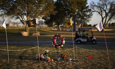 A makeshift memorial was set up at the Rockwind Community Links in Hobbs