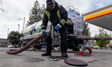 A distributor delivers fuel to a Shell gas station in Hercules