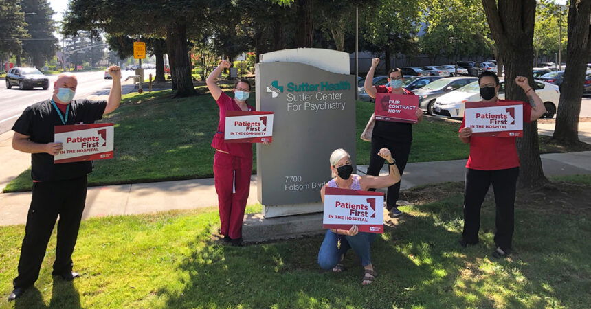 Nurses and health care workers at 15 Sutter facilities hold one