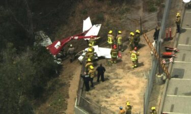 A plane crashed Wednesday afternoon along the westbound lanes of the 210 Freeway in Sylmar.