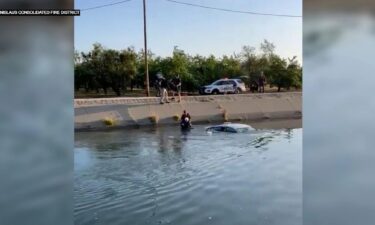 Crews worked quickly to rescue a driver who crashed into an irrigation canal on Wednesday morning.