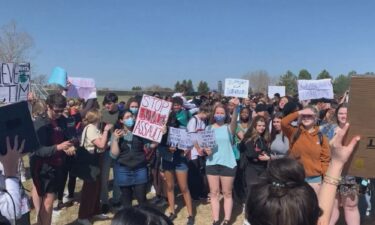 The students at Grandview and Overland high schools walked out of class and called for more action to protect students who they say were sexually assaulted.