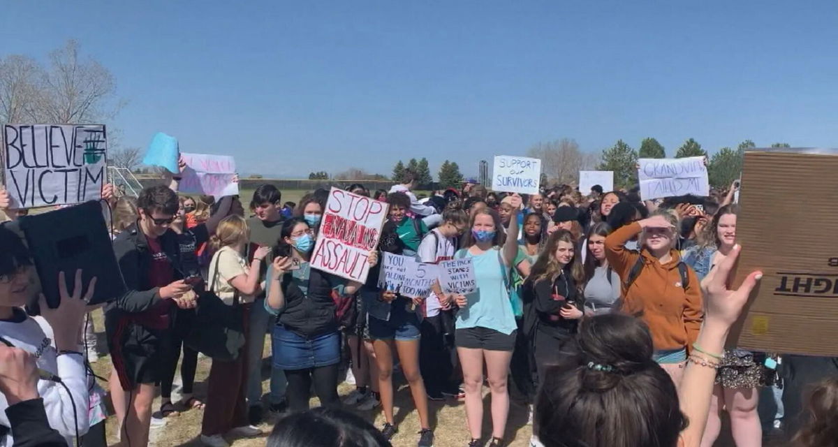 <i>KCNC</i><br/>The students at Grandview and Overland high schools walked out of class and called for more action to protect students who they say were sexually assaulted.