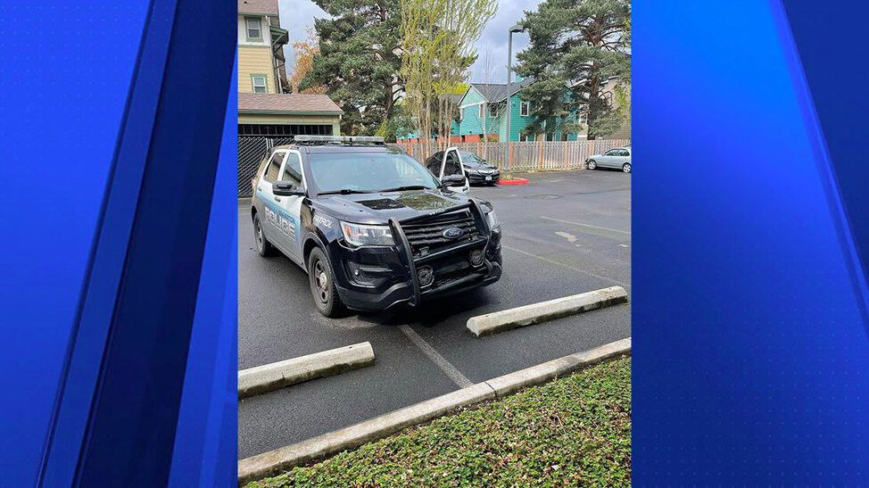 <i>Beaverton Police Department/KPTV</i><br/>The Beaverton Police Department first received the call of a hit and run across from the police station on Allen Boulevard and Main Avenue.