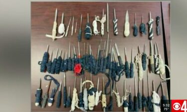 Nearly 100 weapons were uncovered in a massive jail shakedown.