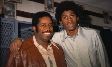 Magic Johnson and his father Earvin Johnson in "They Call Me Magic."