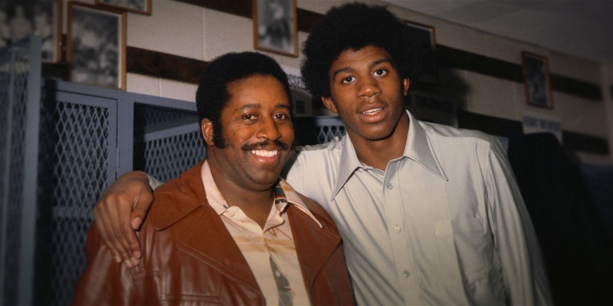 <i>Apple TV+</i><br/>Magic Johnson and his father Earvin Johnson in 