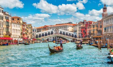 The Bridge Rialto on Grand canal in Venice