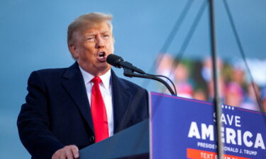 Former President Donald Trump speaks during his rally in Selma