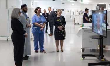 The Queen heard from hospital staff about their experiences of working on the front line during the pandemic.