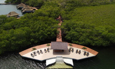 An aerial view of Bocas Bali's aerial beach.