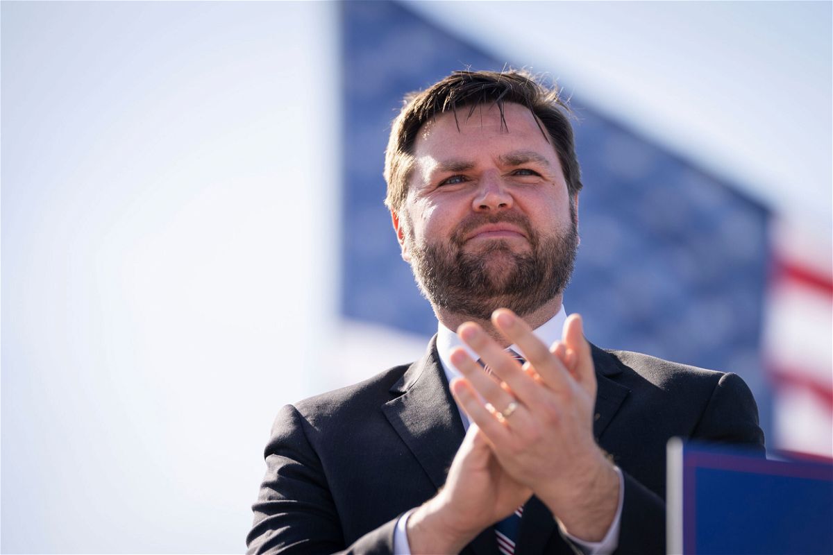 <i>Drew Angerer/Getty Images</i><br/>Republican Senate candidate J.D. Vance is seen here in Delaware