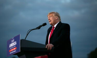 Former President Donald Trump speaks at a rally on April 9