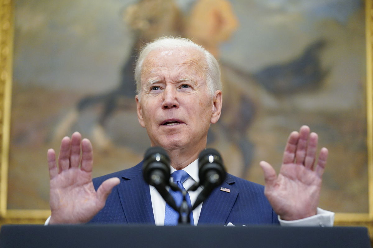 <i>Andrew Harnik/AP</i><br/>President Joe Biden said Ukrainians fleeing violence don't need to try and enter the United States through the southern border because they now have access to a special visa system.