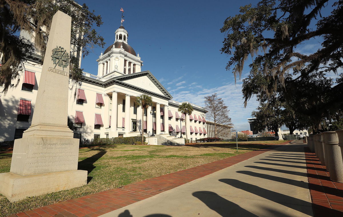 <i>Stephen M. Dowell/Orlando Sentinel/Tribune News Service/Getty Images</i><br/>Florida lawmakers approve a new congressional map backed by Governor Ron DeSantis.