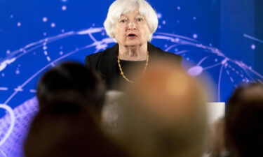 Treasury Secretary Janet Yellen and other finance ministers walked Wednesday out of a G20 meeting with Russia. Yellen here speaks on April 7 at the American University in Washington.