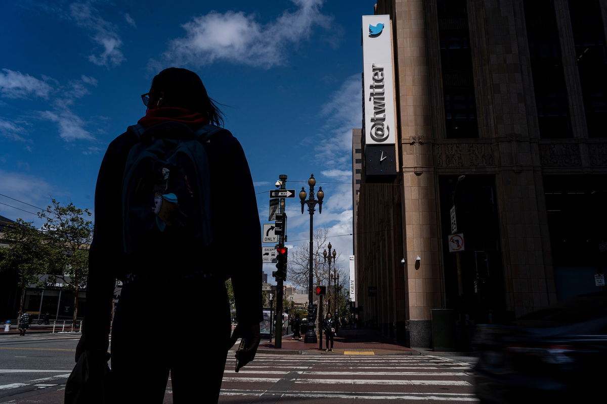 <i>David Paul Morris/Bloomberg/Getty Images</i><br/>Pictured is the Twitter headquarters in San Francisco on April 21. The Twitter board of directors convened on April 24 as discussions about Elon Musk's takeover bid turn more serious.