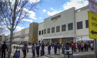 Amazon workers at New York warehouse could vote to form company's first US union. In this photo taken from video