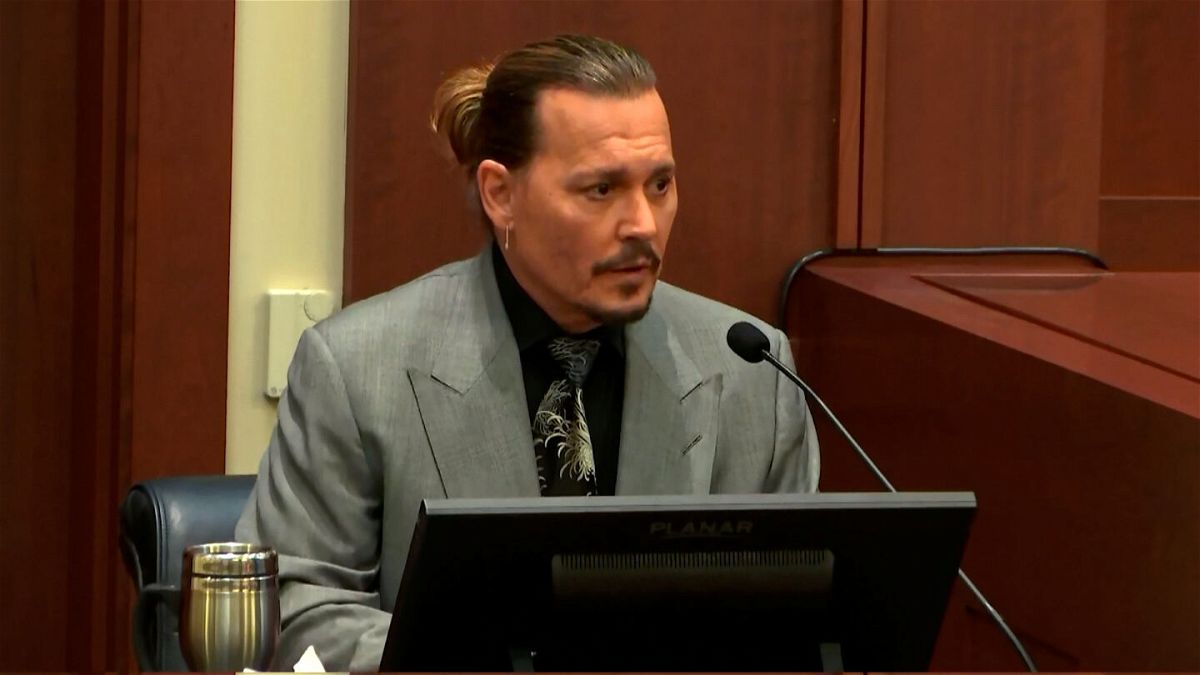 Johnny Depp in court on Wednesday, testifying in
his defamation case against Amber Heard.