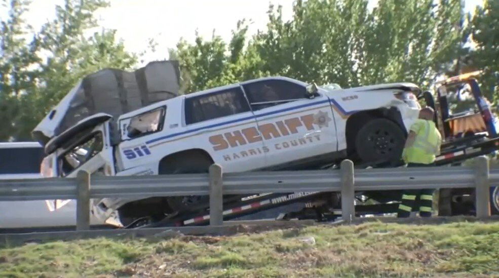 <i>KTRK</i><br/>A Harris County deputy's vehicle hit the back of a stopped 18-wheeler on Highway 249