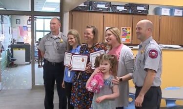 The Omaha Fire Department visited Oakdale Elementary School to hail three teachers as heroes for saving one of their students.