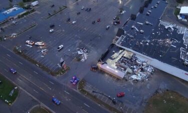 The Michigan State Police Aviation Unit took photographs of the damage inflicted upon a Gaylord